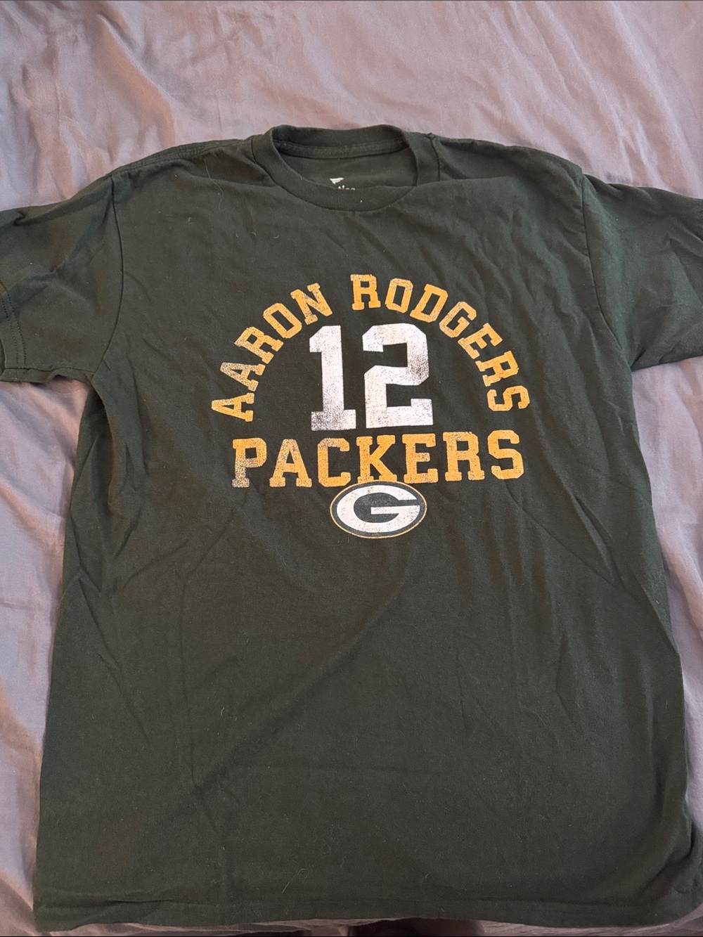 Fanatics Green Packers #12 Graphic Tee with Yellow and White Accents